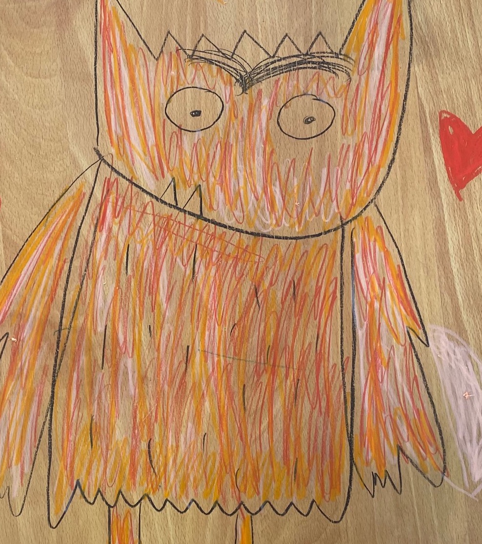 Het kleurenmonster, teken momentje