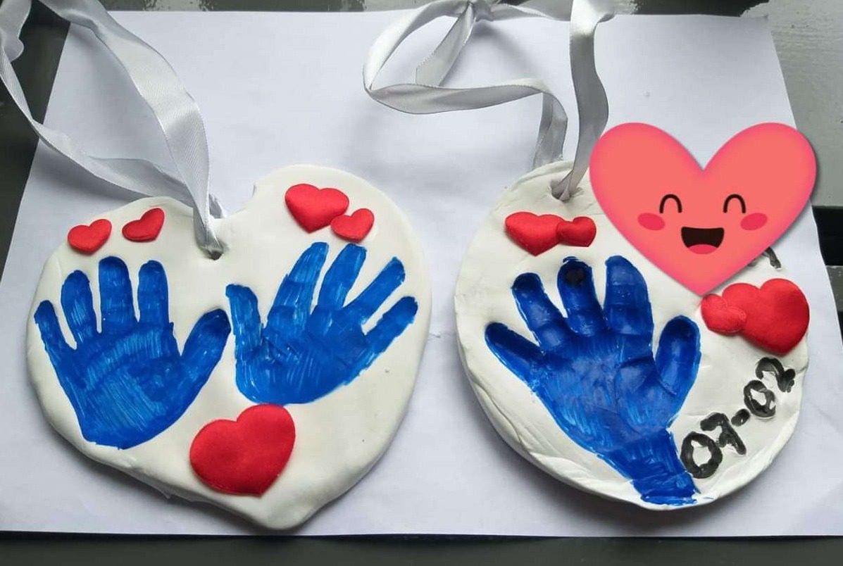 Handafdrukken van de kleinsten gemaakt